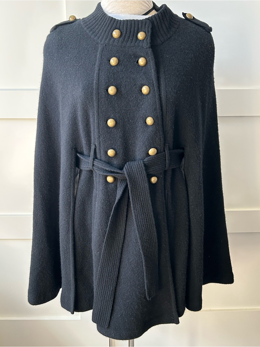 m.o.l knits Wool/Cashmere blend Military style Cape